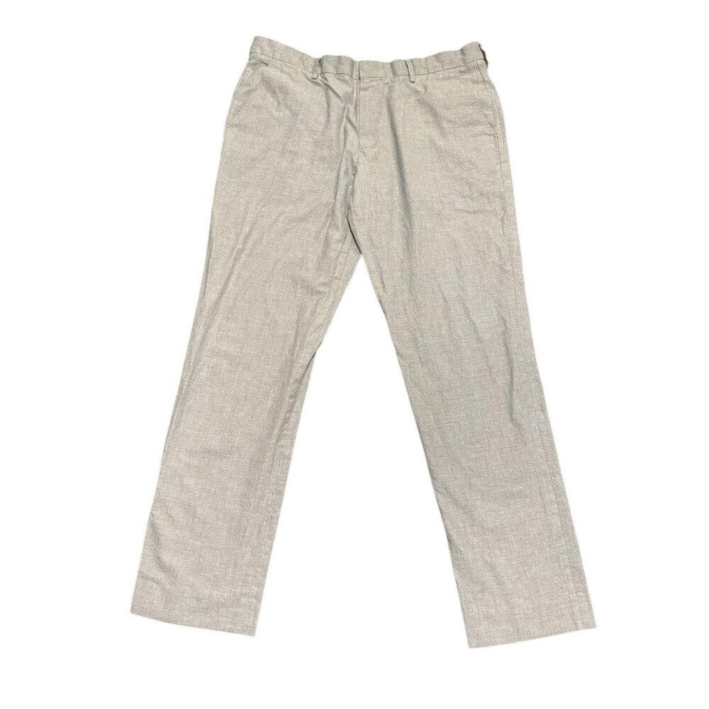 Men’ J Crew Bowery 35x32 Slim Fit Pants Grey Straight Leg Preppy Business Casual